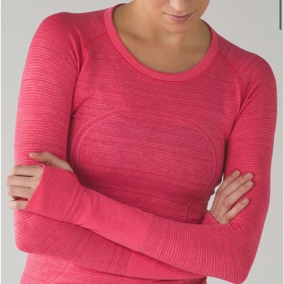 LULULEMON RUN SWIFTLY TECH LONG SLEEVE CREW IN HEATHERED BOOM JUICE - Picture 8 of 12